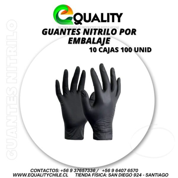 nitrilo guantes negros caja 100 unid